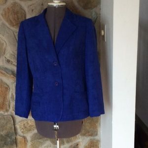 Cobalt blue M blazer suede-like polyester